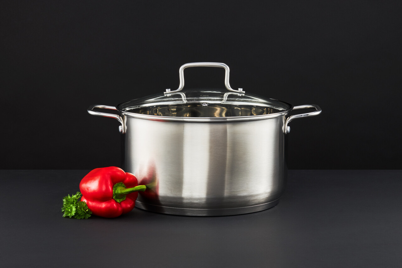 Oala cu capac Hugo, Ambition, 24 cm, 4.5 L, inox AISI 304/sticla, argintiu - imagine 3